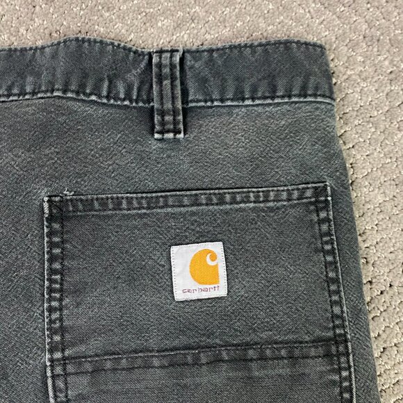 Distressed Carhartt Double Knee Pants 103334 BLK Mens 38 x 36 Fits 38x33.5 Black - Picture 7 of 14